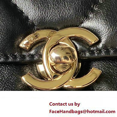 Chanel Quilted Shiny Calfskin  &  Gold-Tone Metal Small box Bag AS4470 Black 2023